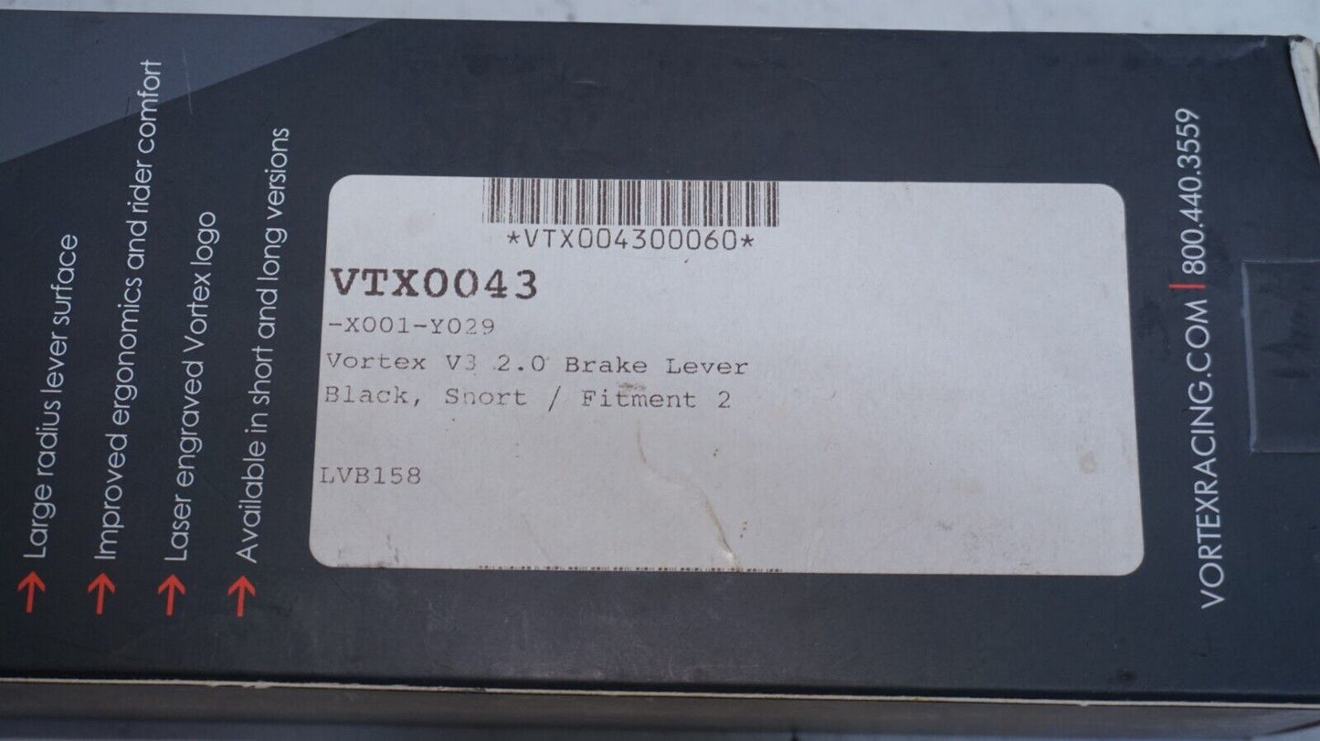 Vortex LVB158 V3 2.0 Brake Lever Short Black Yamaha VMX 1700 V-Max, YZF-R6 R1