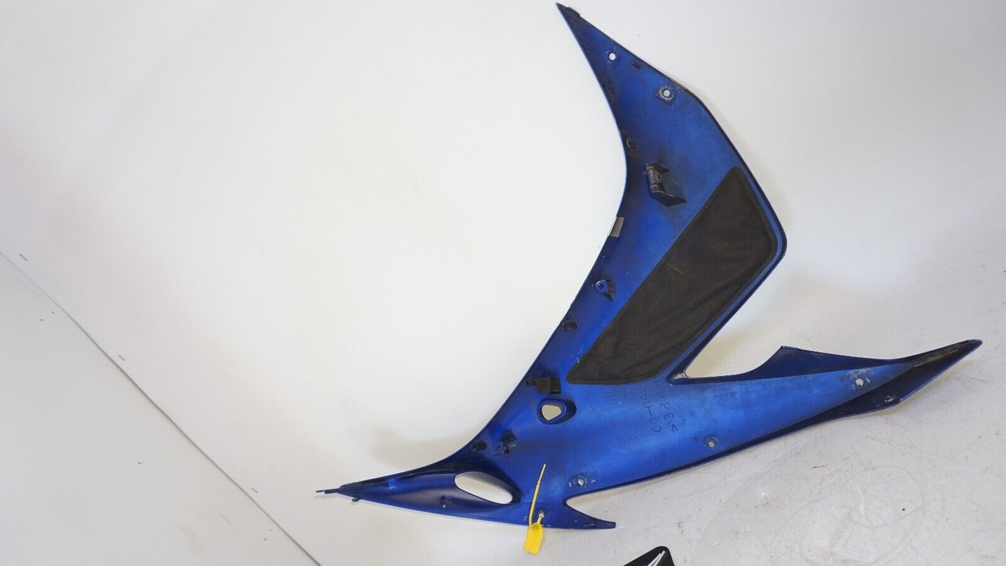 2004 2005 YAMAHA YZF R1 LEFT MID FAIRING SIDE COWL PLASTIC BLUE COWLING GOOD